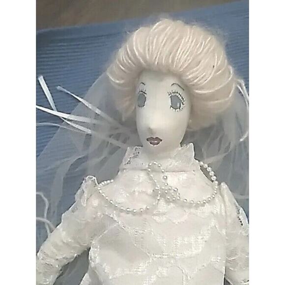 Handmade Cloth Bride Doll 16” Painted Features - Picture 2 of 7